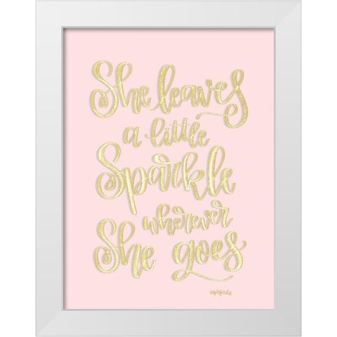 She Leaves a Little Sparkle I White Modern Wood Framed Art Print by Imperfect Dust