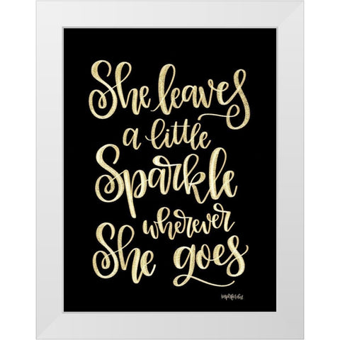 She Leaves a Little Sparkle II White Modern Wood Framed Art Print by Imperfect Dust