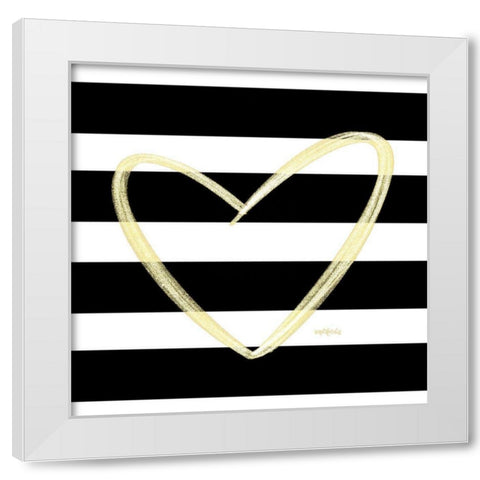 Glam Heart White Modern Wood Framed Art Print by Imperfect Dust