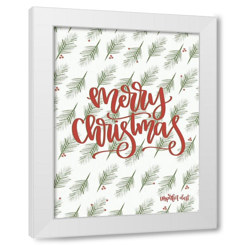 Merry Christmas   White Modern Wood Framed Art Print by Imperfect Dust
