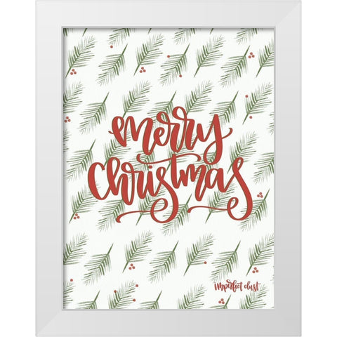 Merry Christmas   White Modern Wood Framed Art Print by Imperfect Dust