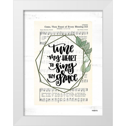 Tune My Heart II White Modern Wood Framed Art Print by Imperfect Dust