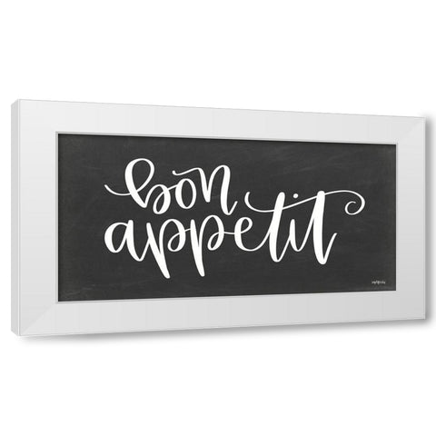 Bon Appetit White Modern Wood Framed Art Print by Imperfect Dust