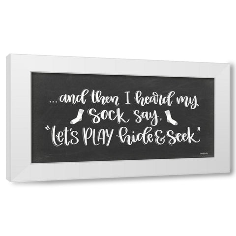 Sock Seek II White Modern Wood Framed Art Print by Imperfect Dust