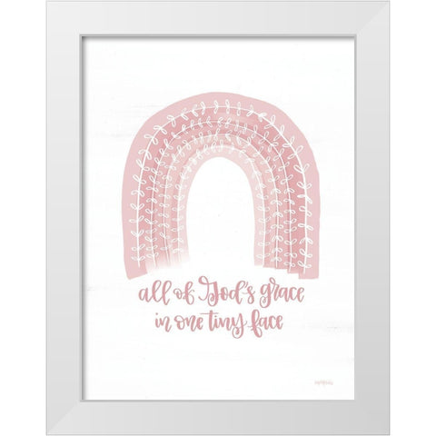 All of Gods Grace    White Modern Wood Framed Art Print by Imperfect Dust