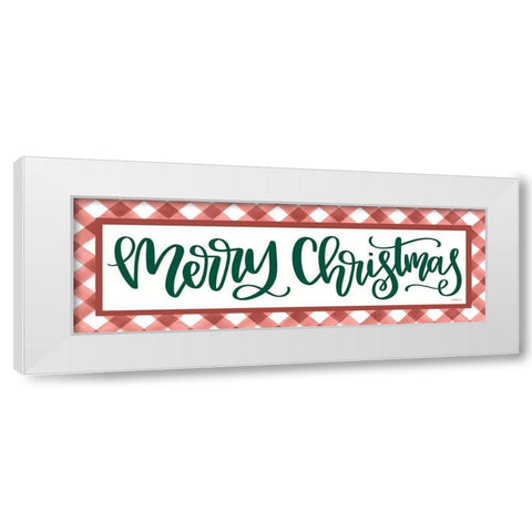 Merry Christmas White Modern Wood Framed Art Print by Imperfect Dust