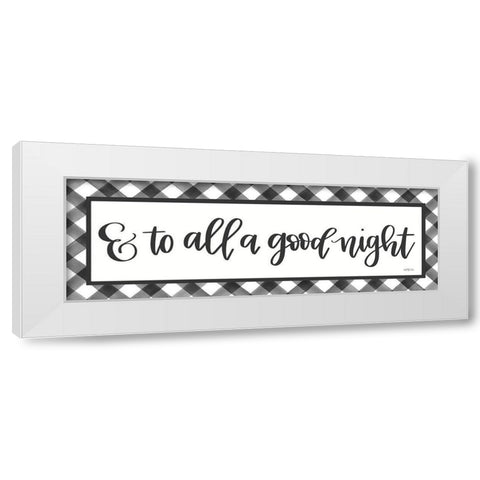 To All a Good Night White Modern Wood Framed Art Print by Imperfect Dust