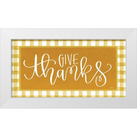 Give Thanks    White Modern Wood Framed Art Print by Imperfect Dust