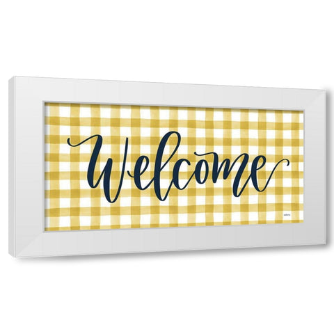Welcome    White Modern Wood Framed Art Print by Imperfect Dust