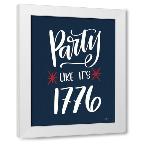 Party Like Its 1776 White Modern Wood Framed Art Print by Imperfect Dust