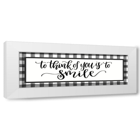 To Think of You is to Smile White Modern Wood Framed Art Print by Imperfect Dust