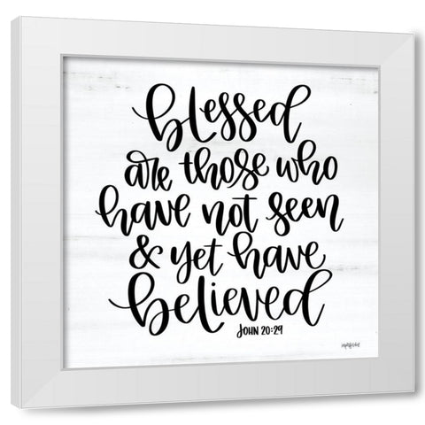 Blessed    White Modern Wood Framed Art Print by Imperfect Dust