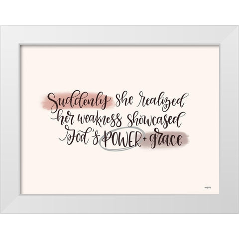 Power and Grace White Modern Wood Framed Art Print by Imperfect Dust