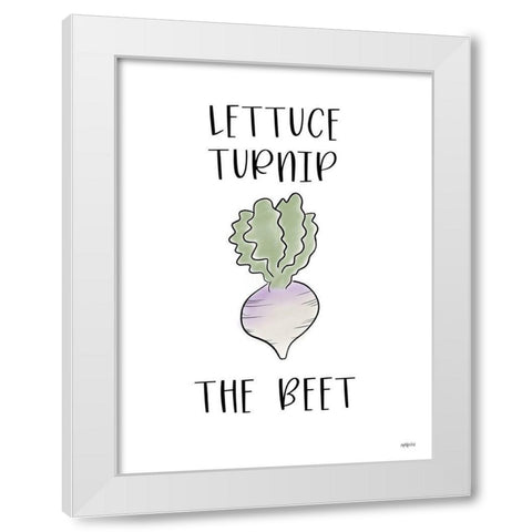 Lettuce Turnip the Beet White Modern Wood Framed Art Print by Imperfect Dust