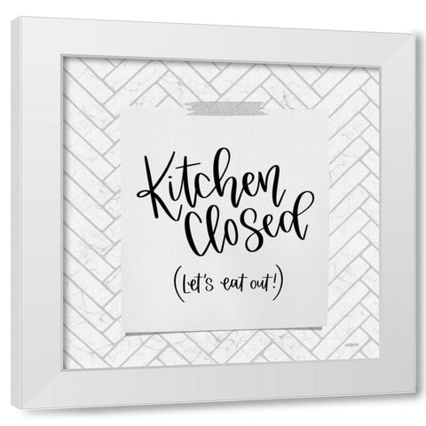 Kitchen Closed White Modern Wood Framed Art Print by Imperfect Dust