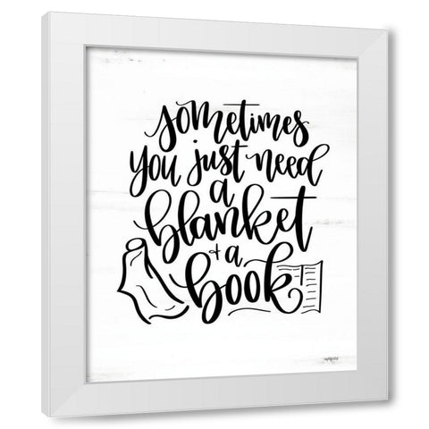 A Blanket and a Book White Modern Wood Framed Art Print by Imperfect Dust