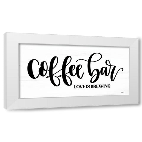 Coffee Bar White Modern Wood Framed Art Print by Imperfect Dust