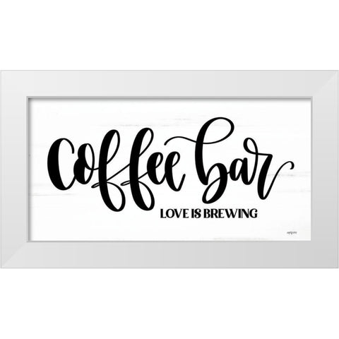 Coffee Bar White Modern Wood Framed Art Print by Imperfect Dust