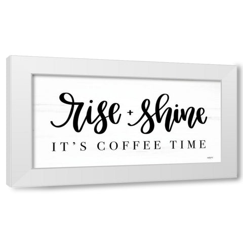 Rise + Shine White Modern Wood Framed Art Print by Imperfect Dust