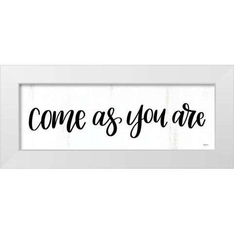 Come As You Are White Modern Wood Framed Art Print by Imperfect Dust