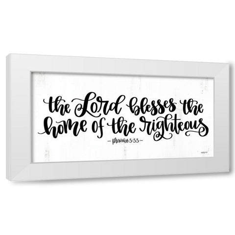 The Lord Blesses White Modern Wood Framed Art Print by Imperfect Dust