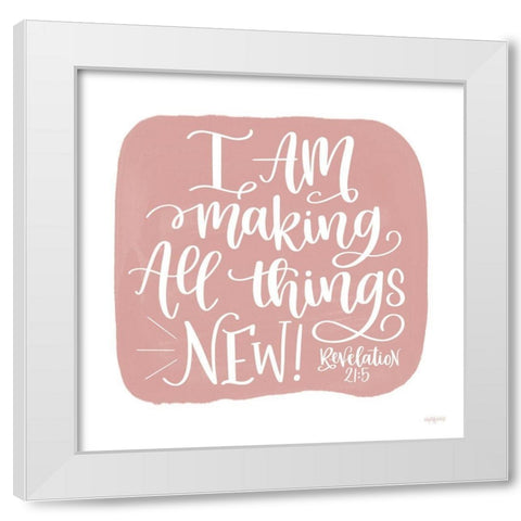 All Things New White Modern Wood Framed Art Print by Imperfect Dust