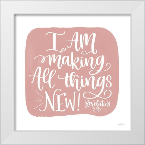 All Things New White Modern Wood Framed Art Print by Imperfect Dust