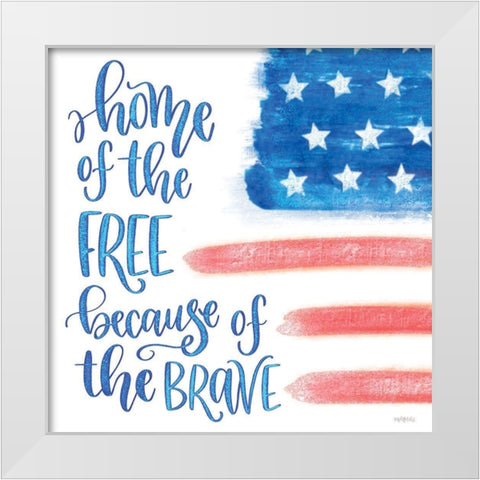 Home of the Brave White Modern Wood Framed Art Print by Imperfect Dust