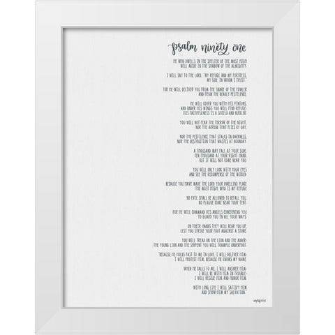 Psalm Ninety One White Modern Wood Framed Art Print by Imperfect Dust