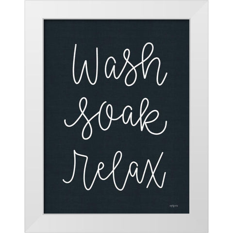 Wash-Soak-Relax White Modern Wood Framed Art Print by Imperfect Dust