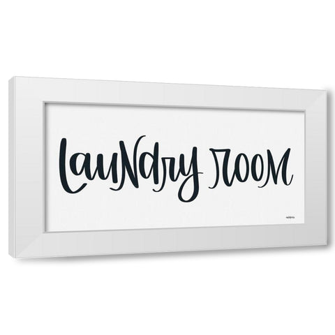 Laundry Room White Modern Wood Framed Art Print by Imperfect Dust