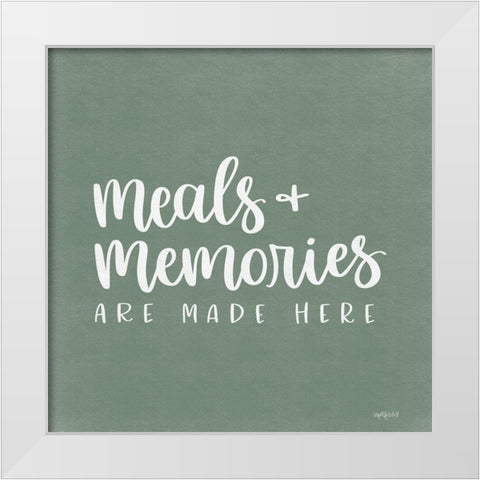 Meals And Memories White Modern Wood Framed Art Print by Imperfect Dust