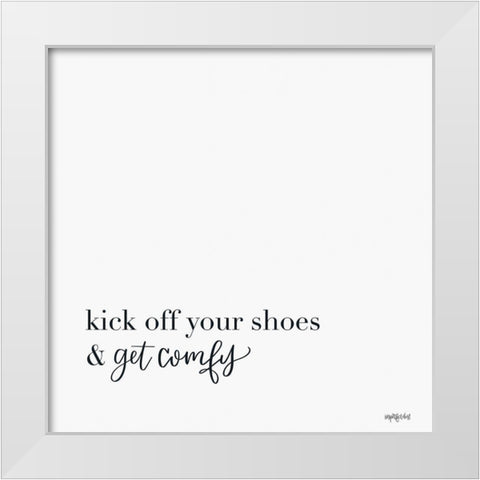 Kick Off Your Shoes White Modern Wood Framed Art Print by Imperfect Dust