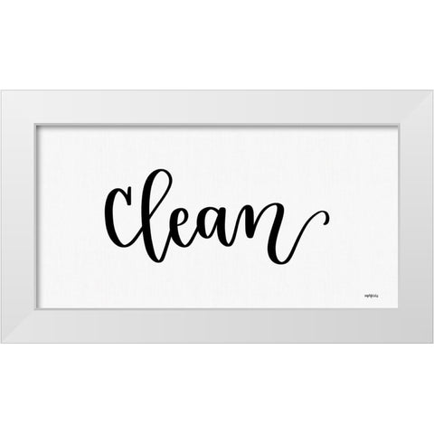 Clean Sign White Modern Wood Framed Art Print by Imperfect Dust