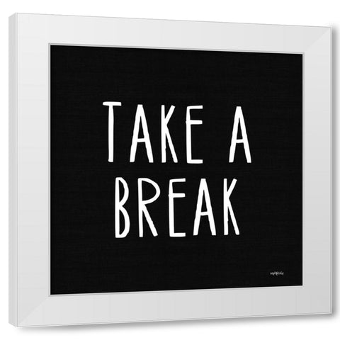 Take a Break White Modern Wood Framed Art Print by Imperfect Dust