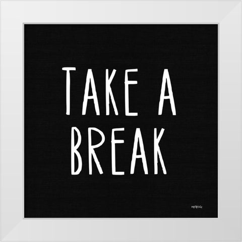 Take a Break White Modern Wood Framed Art Print by Imperfect Dust