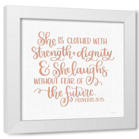 Strength And Dignity White Modern Wood Framed Art Print by Imperfect Dust