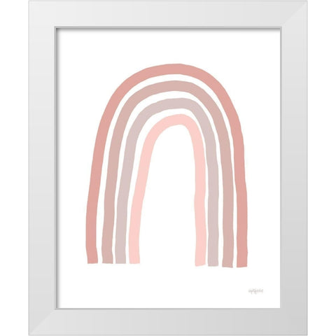 Rainbow White Modern Wood Framed Art Print by Imperfect Dust