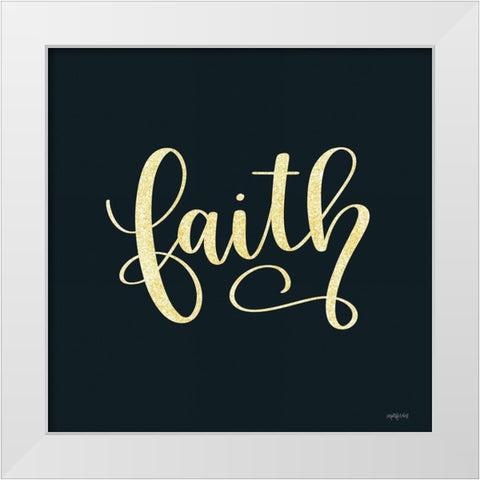 Faith White Modern Wood Framed Art Print by Imperfect Dust