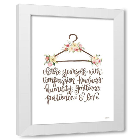 Clothe Yourself White Modern Wood Framed Art Print by Imperfect Dust