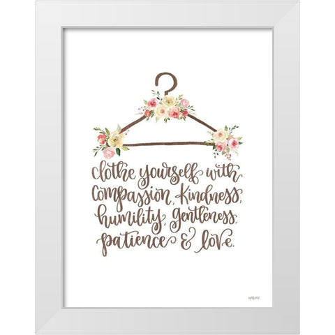 Clothe Yourself White Modern Wood Framed Art Print by Imperfect Dust