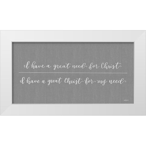 Great Need White Modern Wood Framed Art Print by Imperfect Dust