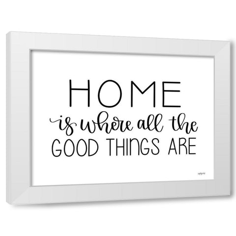 Where the Good Things Are White Modern Wood Framed Art Print by Imperfect Dust