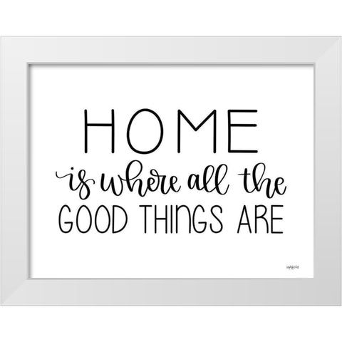 Where the Good Things Are White Modern Wood Framed Art Print by Imperfect Dust