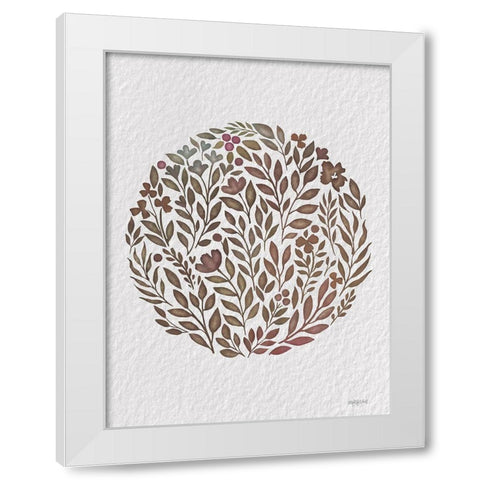 Fall Florals White Modern Wood Framed Art Print by Imperfect Dust