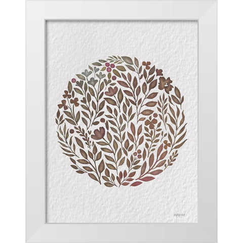 Fall Florals White Modern Wood Framed Art Print by Imperfect Dust