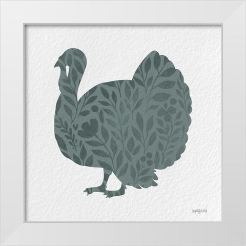 Floral Turkey White Modern Wood Framed Art Print by Imperfect Dust