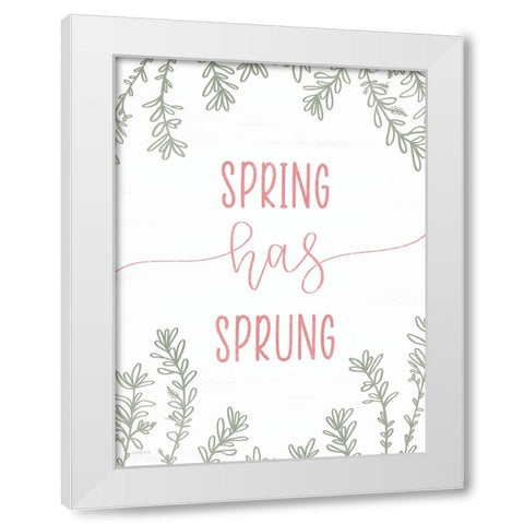 Spring has Sprung White Modern Wood Framed Art Print by Imperfect Dust