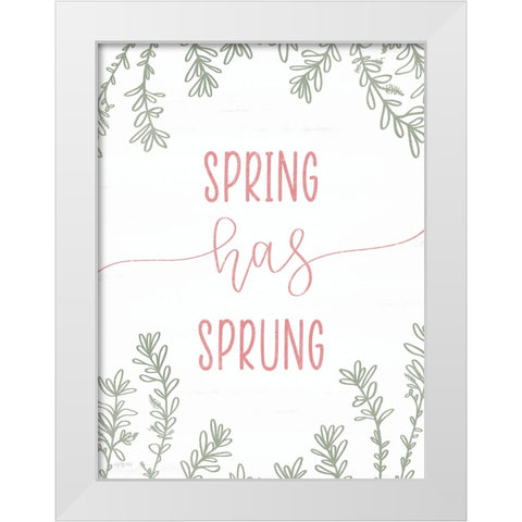 Spring has Sprung White Modern Wood Framed Art Print by Imperfect Dust