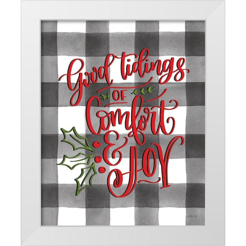 Good Tidings of Comfort And Joy White Modern Wood Framed Art Print by Imperfect Dust